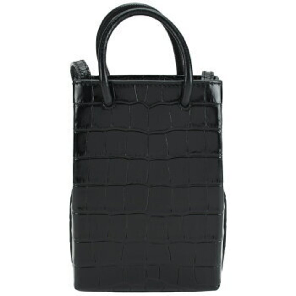 Balenciaga Shopping Bag Phone Holder handbag black crocodile embossed leather - Picture 3 of 10